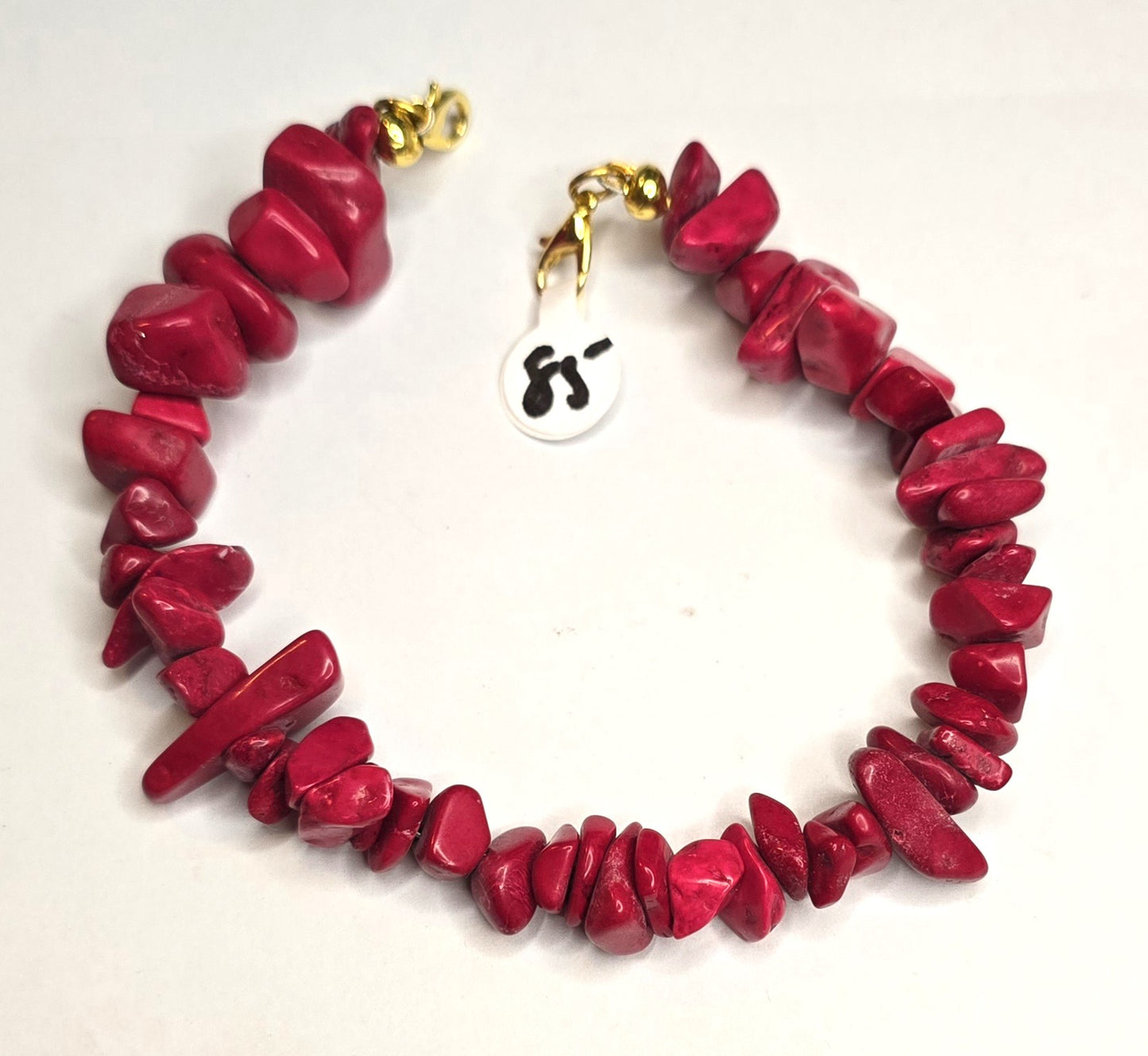 Trucker Hat Chain - Red Turquoise w/Gold Accent #85