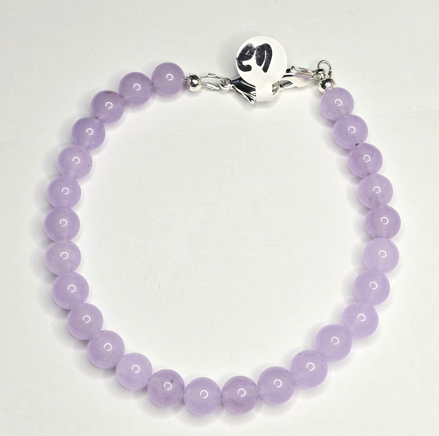 Trucker Hat Chain - Lilac Agate Gemstone w/Silver Accents #62