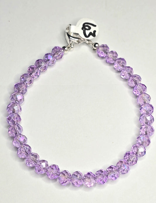 Trucker Hat Chain - Lilac Glass Crystals w/Silver Accents #63