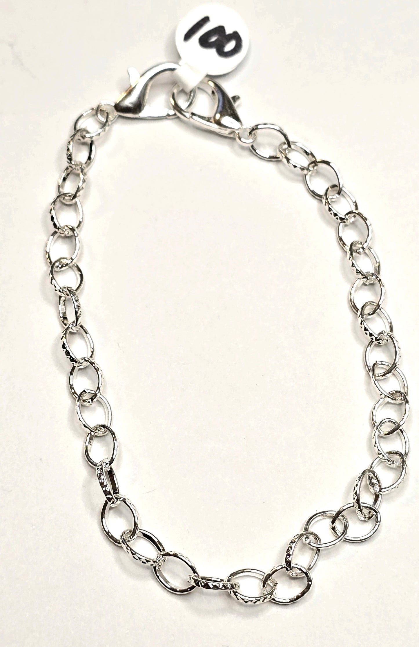 Trucker Hat Chain - Silver Oval Textured Chain #100