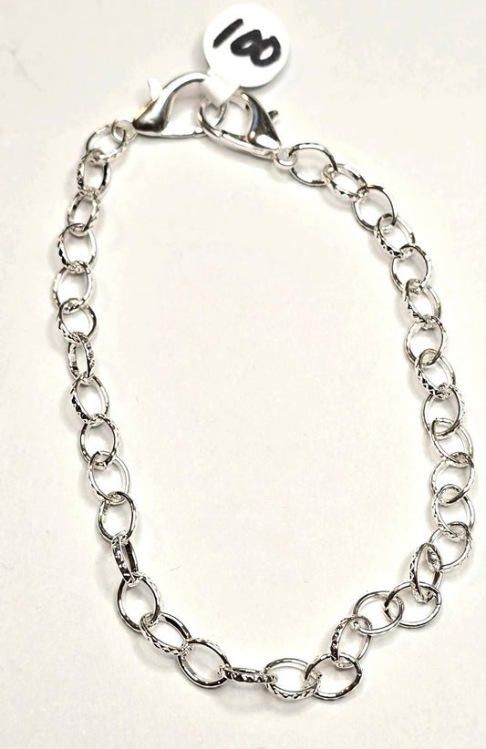 Trucker Hat Chain - Silver Oval Textured Chain #100