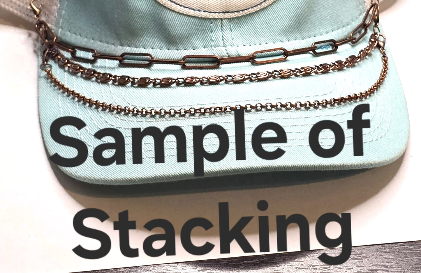 Trucker Hat Chain - Antique Copper Paperclip Chain #116
