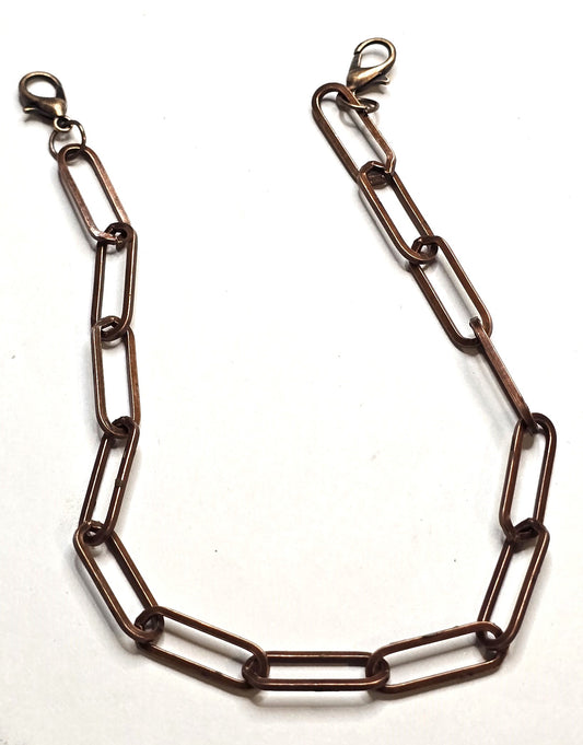 Trucker Hat Chain - Antique Copper Paperclip Chain #116