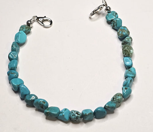Trucker Hat Chain - Turquoise Nuggets W/Silver Accent Chain #130