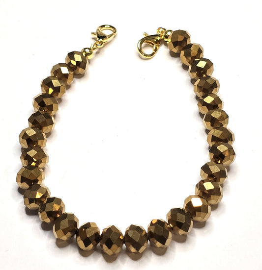 Trucker Hat Chain - Gold Electroplated Faceted Cryatals Accent Chain #132