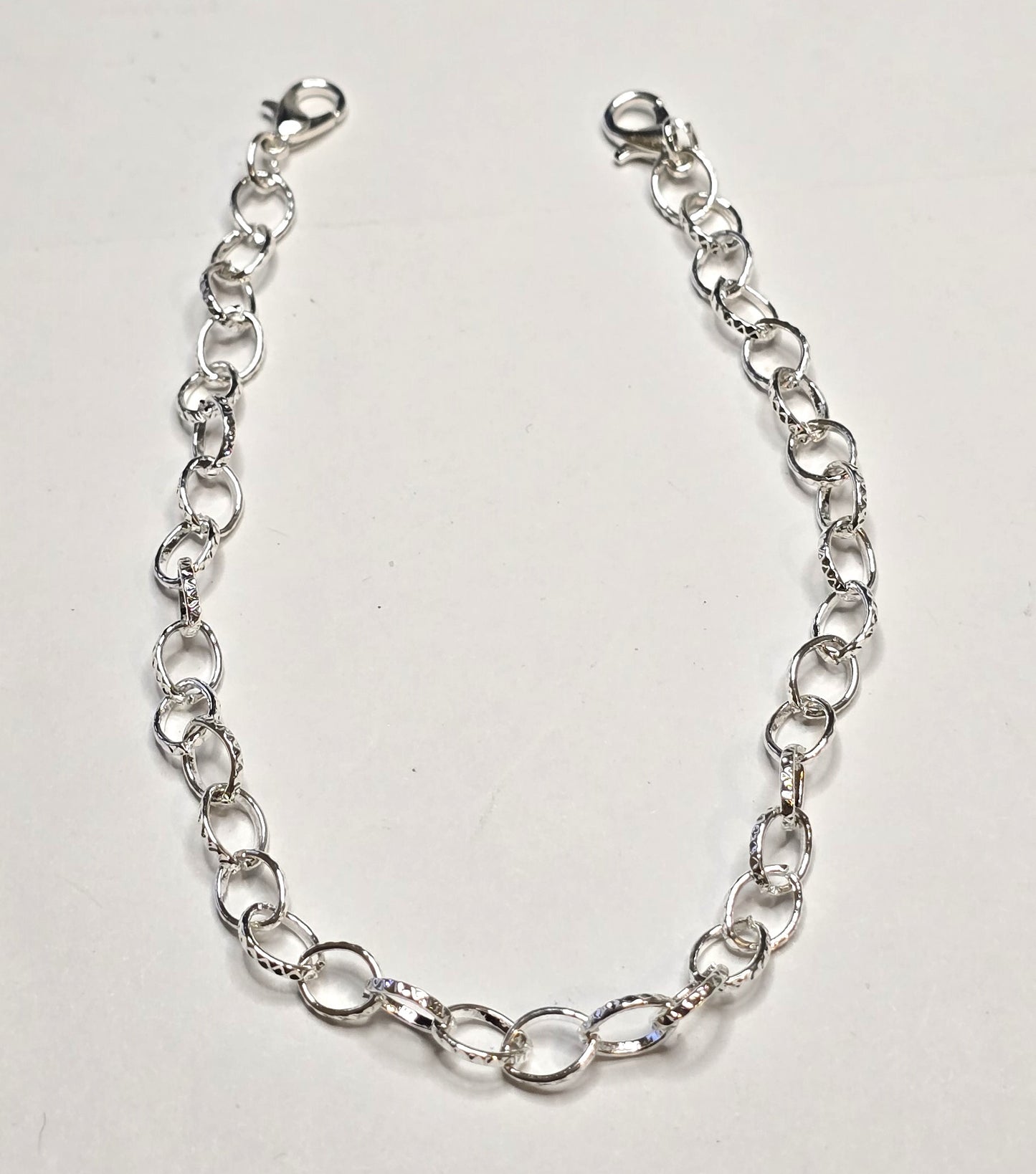 Trucker Hat Chain - Silver Oval Textured Chain #127