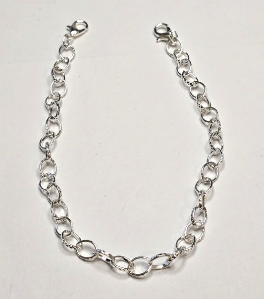 Trucker Hat Chain - Silver Oval Textured Chain #127