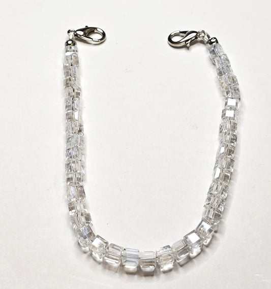 Trucker Hat Chain - Clear Cube Crystal w/Silver Accents #139