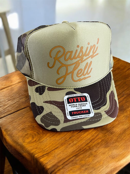 Raisin’ Hell Trucker Hat