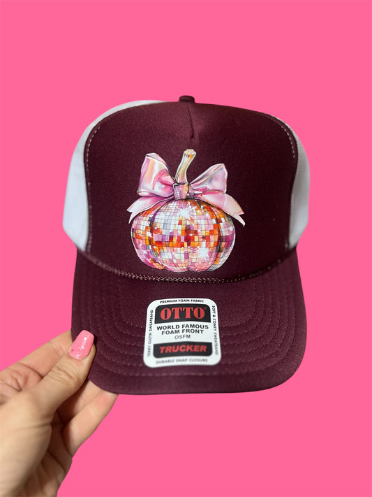 Disco Pumpkin Trucker Hat 🪩