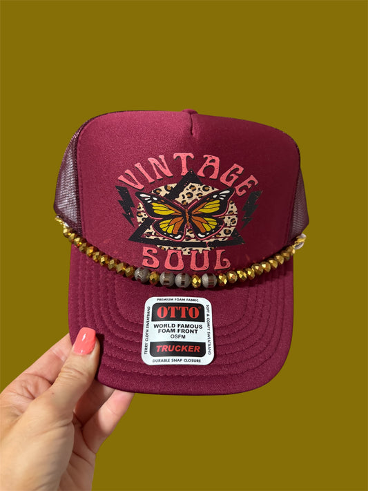 Maroon Vintage Soul Trucker Hat