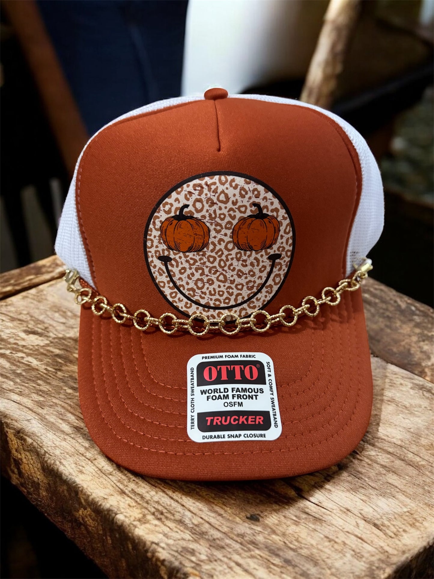 Pumpkin Smiley Trucker Hat