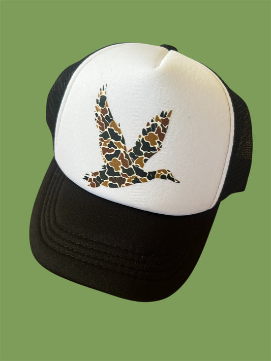 Youth Duck Camo Quail Trucker Hat