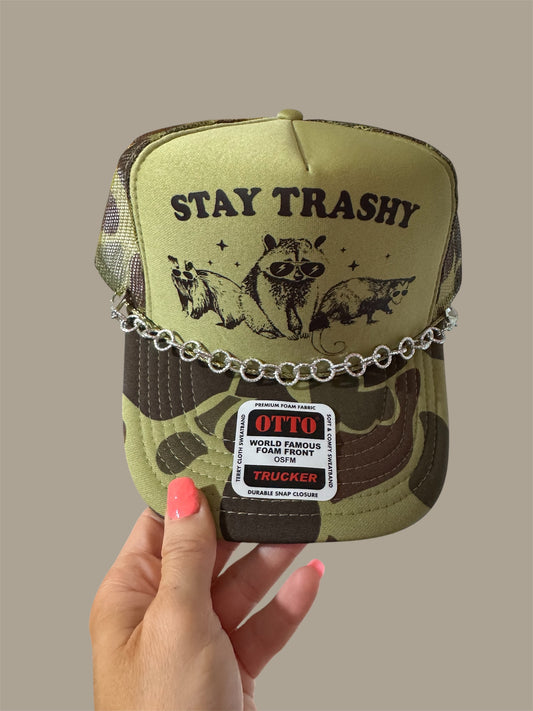 Duck Camo Stay Trashy Trucker Hat